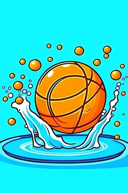 an basketball with super powers under water cartoon
