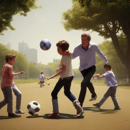 Hugh Laurie and Matt Smith playing soccer with kids in the back streets of Buenos Aires