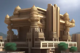 Grand scale Indian Architecture modern futuristic, inspired by hindu Architecture