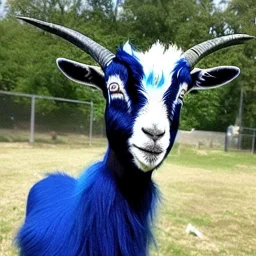 Blue hair goat