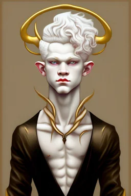 Albino satyr young man noble in art deco style