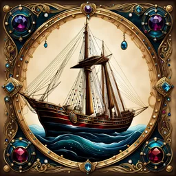 a ((hand_drawn_jeweled_boatswain's_call_schematic_on_jeweled_nautical_parchment_bold_lines_loose_lines)), deep rich colors, (shiny glass jewels), ultra quality, ultra-detailed, 16k resolution, trending on Artstation, gorgeous and elegant, unique