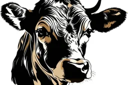 Rubia Gallega cow clipart style simple stencil