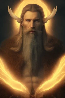 portrait photography of an ethereal beautiful animal god, Fire theme art, Dark moody lightning night atmosphere, Portrait of a Viking man by Michelangelo, 8K, close-up face, anatomically perfect face, oak tree roots, ignore NSFW