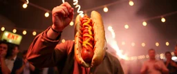hot dog eating hot dog limbo