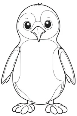 outline art for cute Penguin coloring pages with sitch, white background, Sketch style, full body, only use outline, toddlers style, clean line art, white background, no shadows and clear and well outlined.