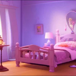 Animated bedroom with cat