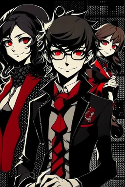 persona 5 style background and character