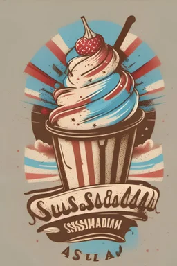 American sundae logo design