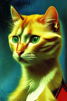 Portrait of a cat by Van Gogh