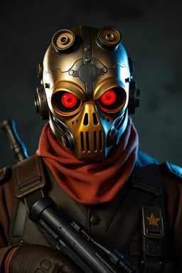 1950 mad mask heavy tech bad ass soldier photo concept character