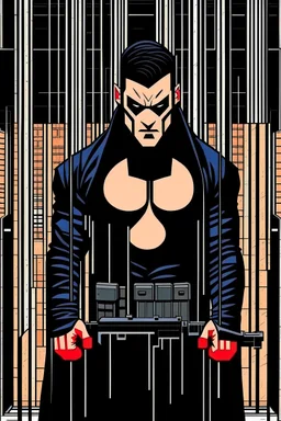 punisher sku;; CITY in the subway fov the style of Hiroshi Nagai