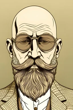 Freud psychology bald long beard sunglasses