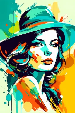 modern abstract woman painting vector