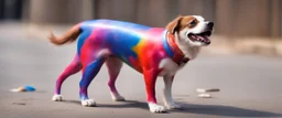badly painted super dog