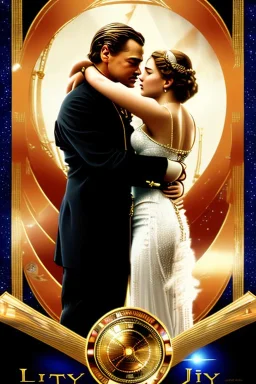 Leonardo dicaprio um titanic and Kate winslate in titanic, big ship Titanic movie poster