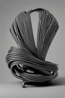an elegant design of a device made of thick bended *) tubes that does exactly nothing, 1950s