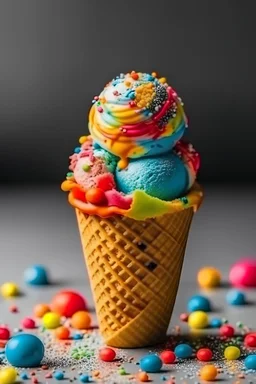 Colorful Ice Cream Cone with Sprinkles