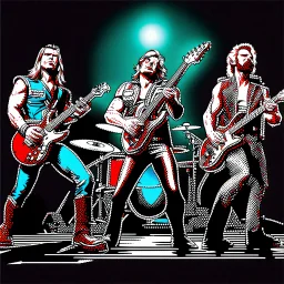 The Avengers performing as a rock band