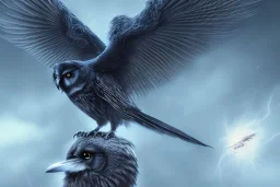 RAVEN snow winged OWL lightning