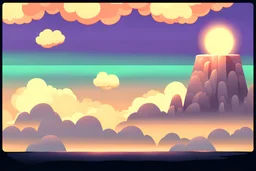 dawn parallax clouds and sky background for 2d horizontal platformer