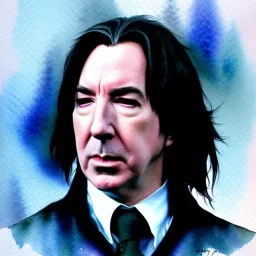 high-quality, fine-detail close-up watercolor of Alan Rickman as Severus Snape, portrait, young, stunning, beautiful, 8k resolution, intricate, digital art, hyper realistic, photorealistic, volumetric lighting, brian froud, howard lyon, selina french*, anna dittmann, annie stokes, lisa parker, greg rutowski,