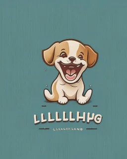 Laughing little puppy logo design Laughing little puppy logo design