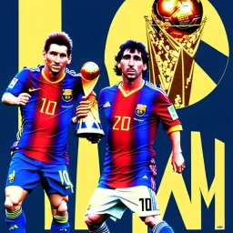 Lionel Messi und diego armando maradona halten gemeinsam in einem Station den Worldcup in der Hand, Fußball, stadion, viele menschen, perfect quality,