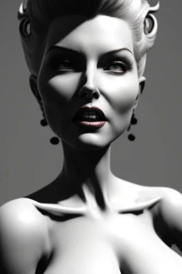 Rita Hayworth as evil queen in black leather, busty, cleavage, dominatrix, curvy, angry, stern look. character design by cory loftis, fenghua zhong, ryohei hase, ismail inceoglu and ruan jia. unreal engine 5, artistic lighting, highly detailed, photorealistic, fantasy