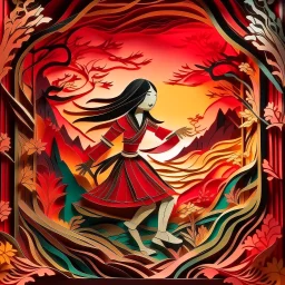 A mesmerizing paper-cut animation of the iconic tale of Mulan comes to life on the screen. Every delicate detail meticulously crafted out of paper unfolds before your eyes, showcasing the determined spirit of Mulan. The intricate paper scenes blend vibrant colors with the ancient art of papercutting, capturing Mulan's courage and determination as she goes against societal expectations to protect her family and honor. This enchanting animation captivates viewers with its exquisite precision and a