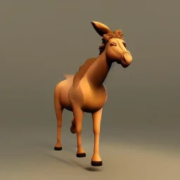 donkey with medusa head , 3d realistic, full body