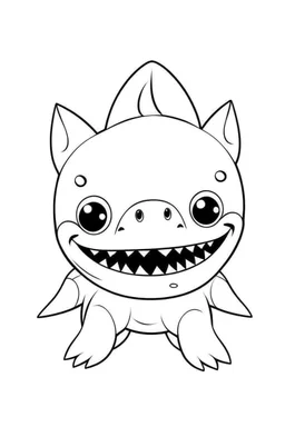 outline art for cute Shark coloring pages with sitch, white background, Sketch style, full body, only use outline, toddlers style, clean line art, white background, no shadows and clear and well outlined.