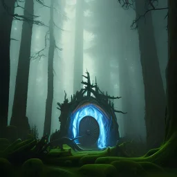 dark portal in the woods, spell, fog, fantasy, cinematic lighting, centered, symmetrical, highly detailed, digital painting, artstation, concept art, smooth, sharp focus, illustration, volumetric lighting, epic Composition, 8k, art by Akihiko Yoshida and Greg Rutkowski and Craig Mullins, oil painting, cgsociety