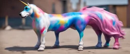 badly painted super dog vs unicorn