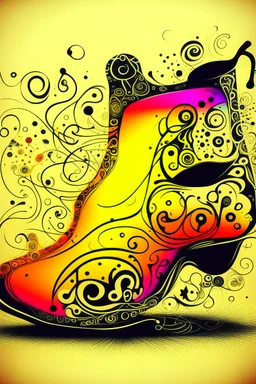 Draw only the sole (bottom) of a shoe. The shoe is white and made entirely from the shapes of ghosts in the style of Salvador Dali’s “the face of war”. Use no more than 4 colours.