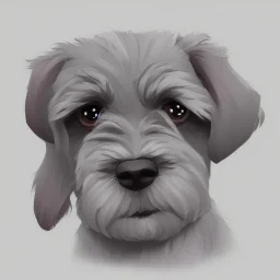 Cute miniature schnauzer Digital Art