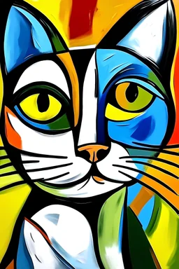 Kedi portresi, Picasso tarzında