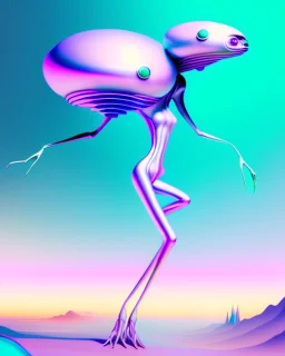 an ethereal and pastel alien creature, with shifting limbs and slender composition, is climbing through a strange wild landscape , highly polished, chrome airbrush style, dreamlike composition, color penciling color palette, surrealistic retro-futurism, rotoscoping, psychedelic aesthetic, metaphysical, highly detailed, arthur lismet, artstation, 1960s psychedelic drawing with art nouveau motifs, munch, vibrant, extra terrestrials art, vintage , anime