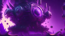 a giant magic machine, purple tones, dreamy, psychedelic, 4k, sharp focus, volumetrics, trippy background