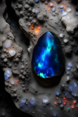 gem stone black opal cave