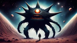 optical illusion giant space star monster