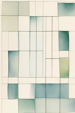 Abstract watercolor in the style of Agnes martin. Sketchy pencil outlines