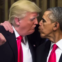 barrack Obama kissing donald trump