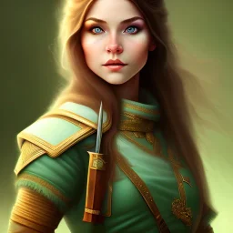 Halfling, woman, adventurer, green eyes, magic, Lilith, smooth, dagger