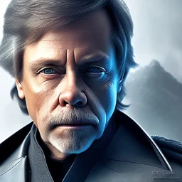 extremely detailed 8k hyperspace wallpaper,complete and photo realistic detailed head to waist stunning photo realistic portrait of mark hamill as luke skywalker in star wars with short lenght, Symmetrical, soft, fine, warm, photo realistic hair, blue eyes, professional majestic photo realistic painting by Ed Blinkey, Atey Ghailan, by Jeremy Mann, Greg Manchess, Antonio Moro, trending on ArtStation, Intricate, High Detail, Sharp focus,dramatic, by greg rutkowski,harsh and rough face,gala uniform