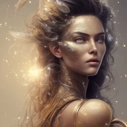 a wonderfull brazilian woman, curves, cyborg, platinum long hair, hair covering one eye, ultradetailed fine art photo of a indian, weet face portrait, snow flakes particles, 35 mm lens, golden ratio composition, detailed face, studio photography, very detailed,masterpiece, artstation, 8 k, highly coherent