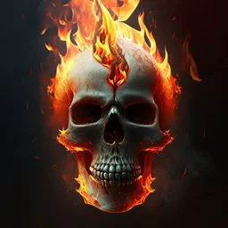 fiery skull