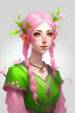 Female Spring Elf pink hair