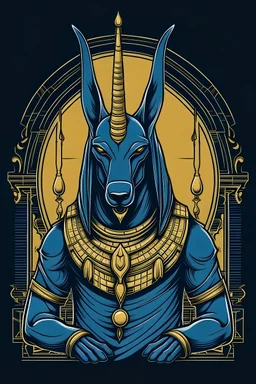 A winter T-shirt hoodie design that includes drawings of the god Anubis, a god of the Pharaohs