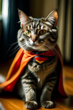 gato vestido como un superheroe